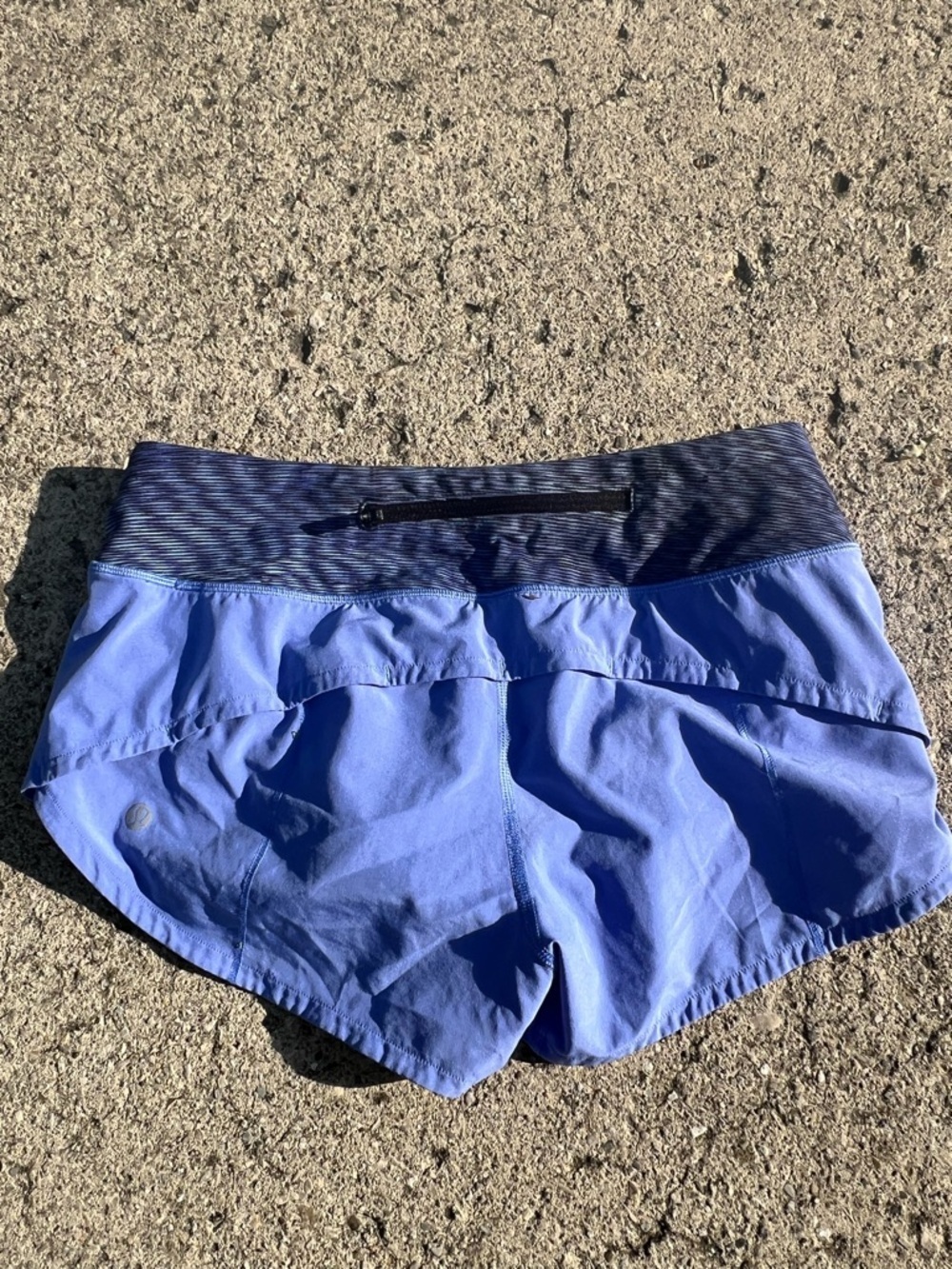 Lululemon Speed Shorts Pipe Dream Blue Athletic with Tie-Dye Waistband